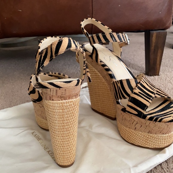 Jessica Simpson Animal Print Wedges -NWOT - Picture 6 of 6